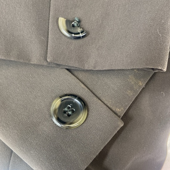 Gallery petite muted grey color car coat button front pockets - Picture 10 of 15